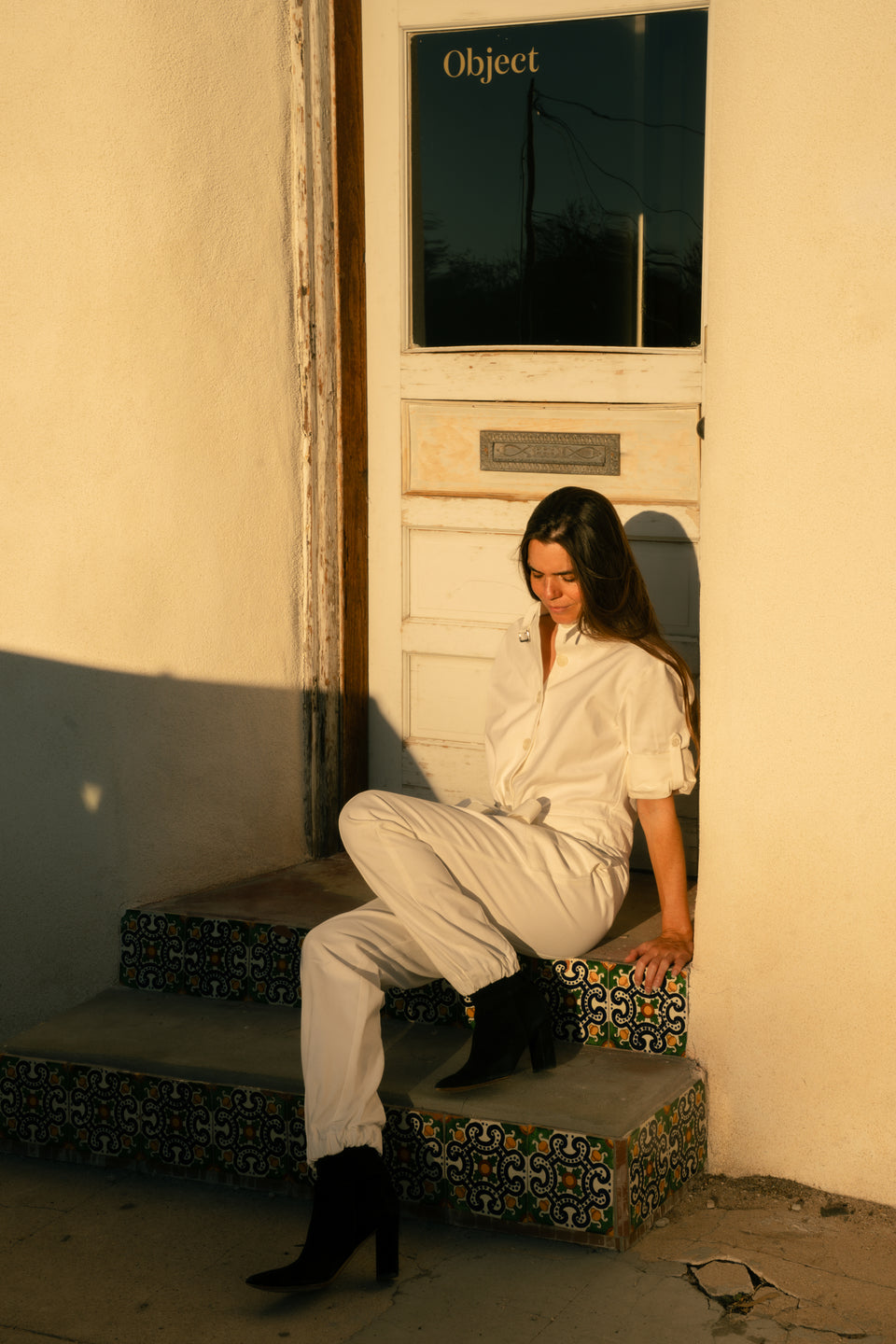 Utility Jumpsuit - White Cotton