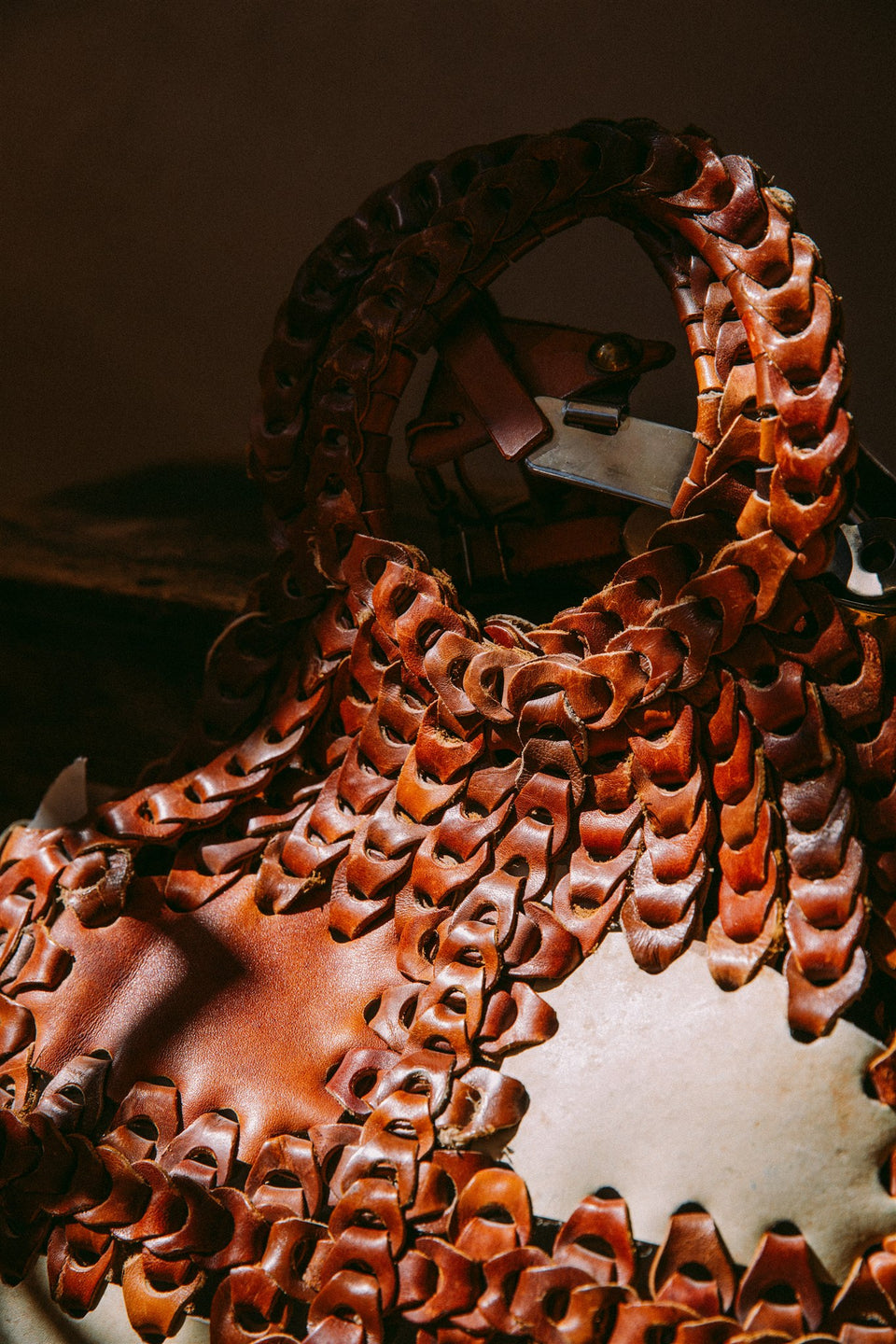 Brown braided purse rare BZB