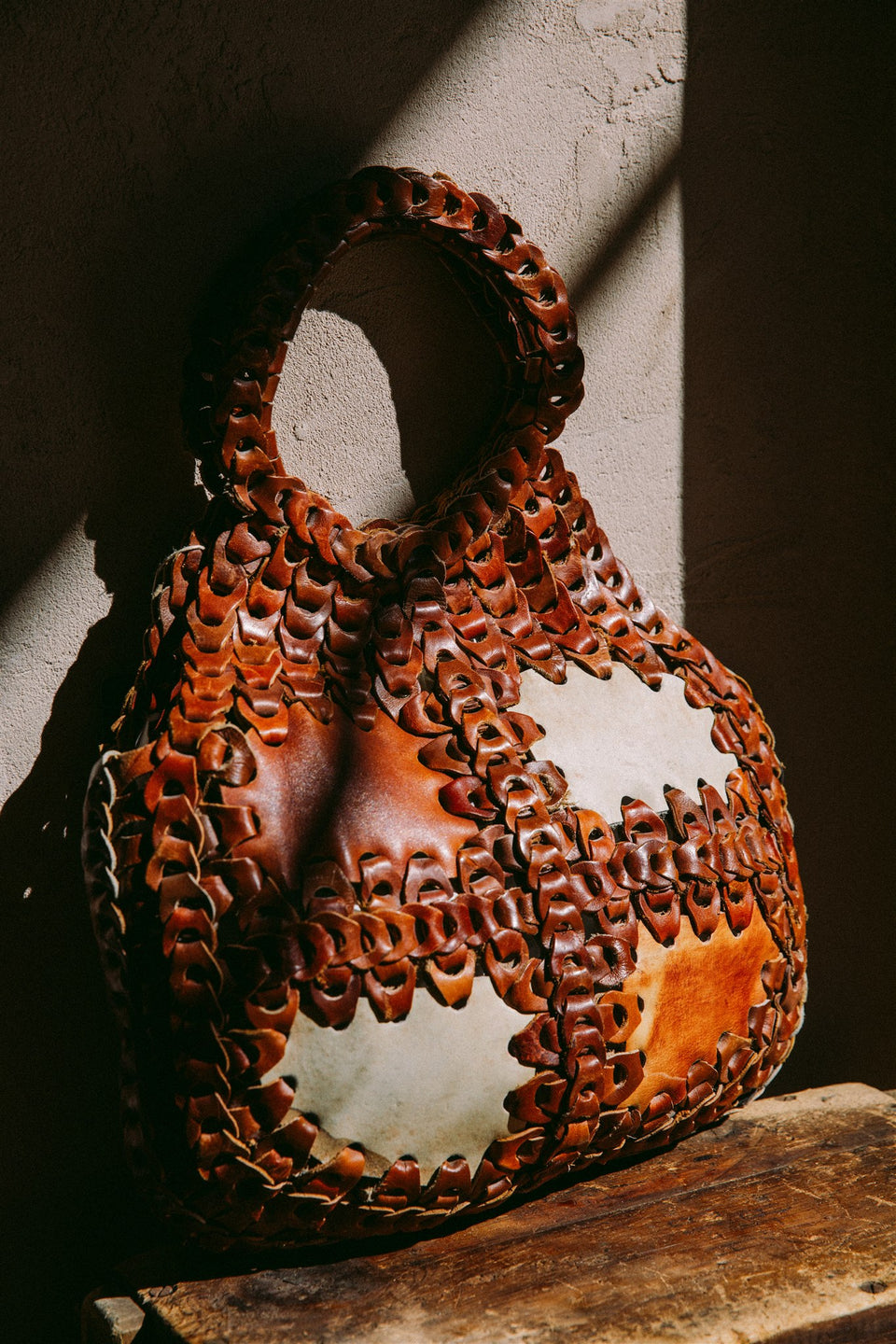 Brown braided purse rare BZB