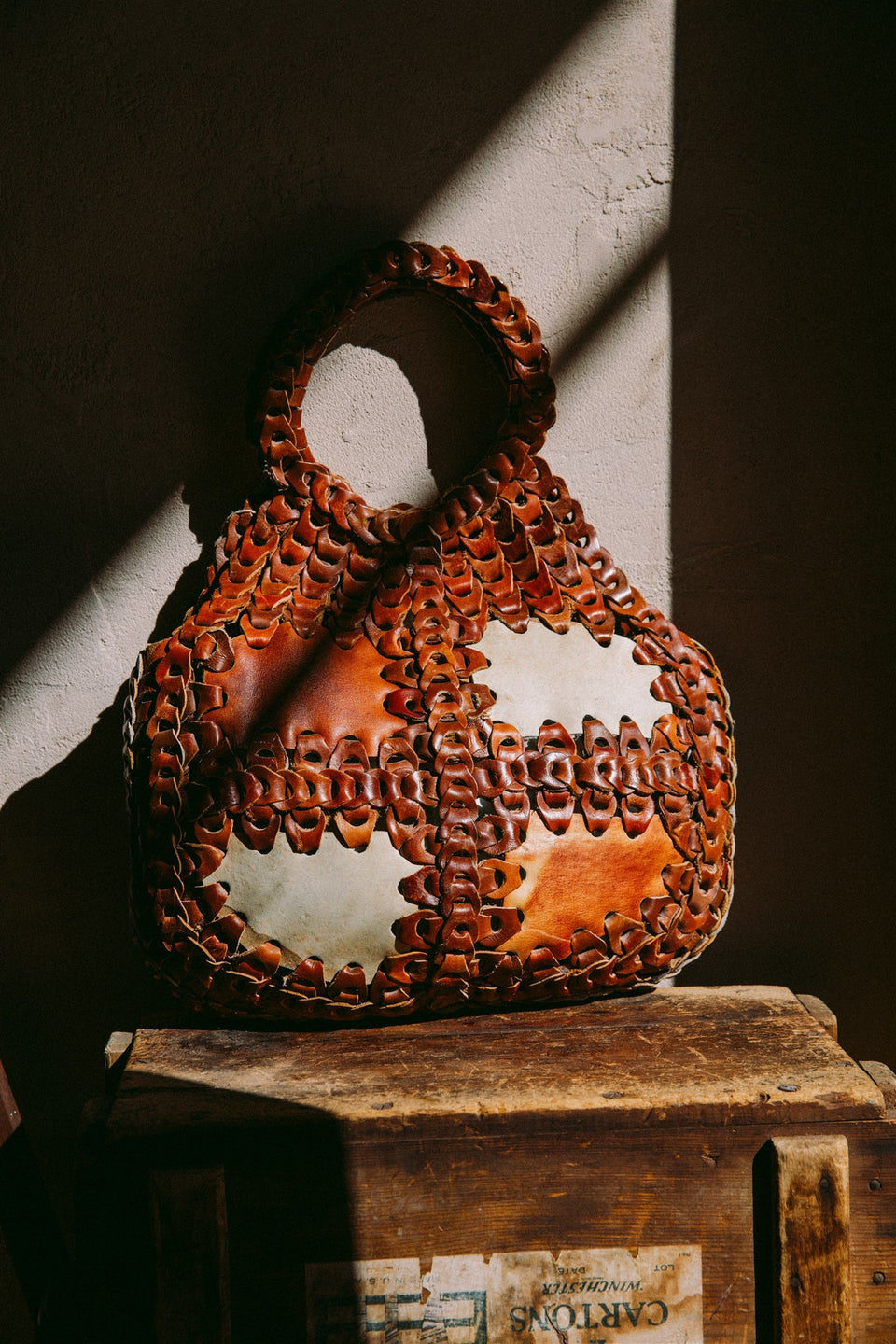 Brown braided purse rare BZB
