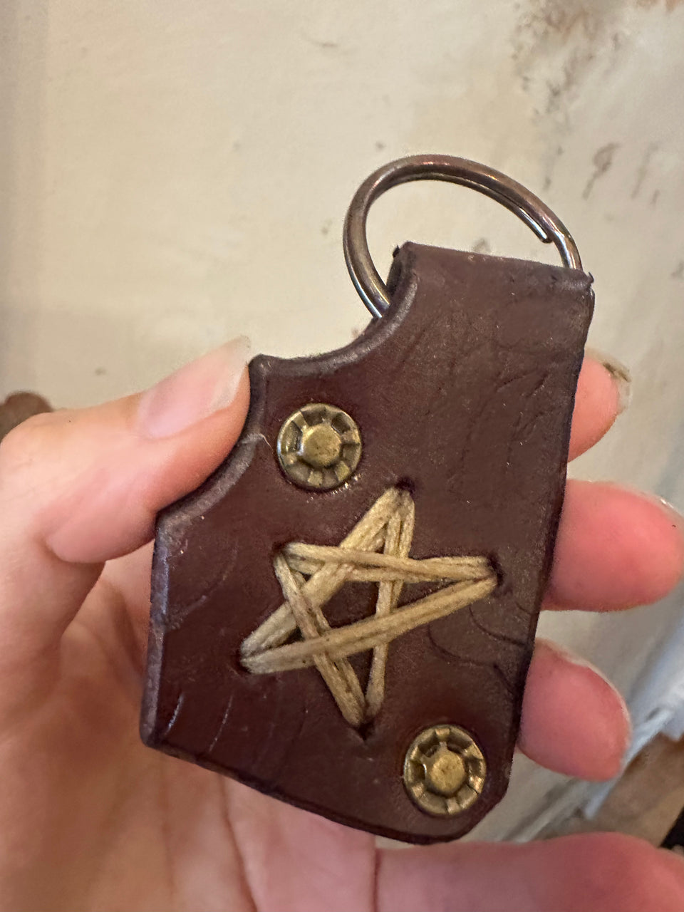 Leather Star Key Chain