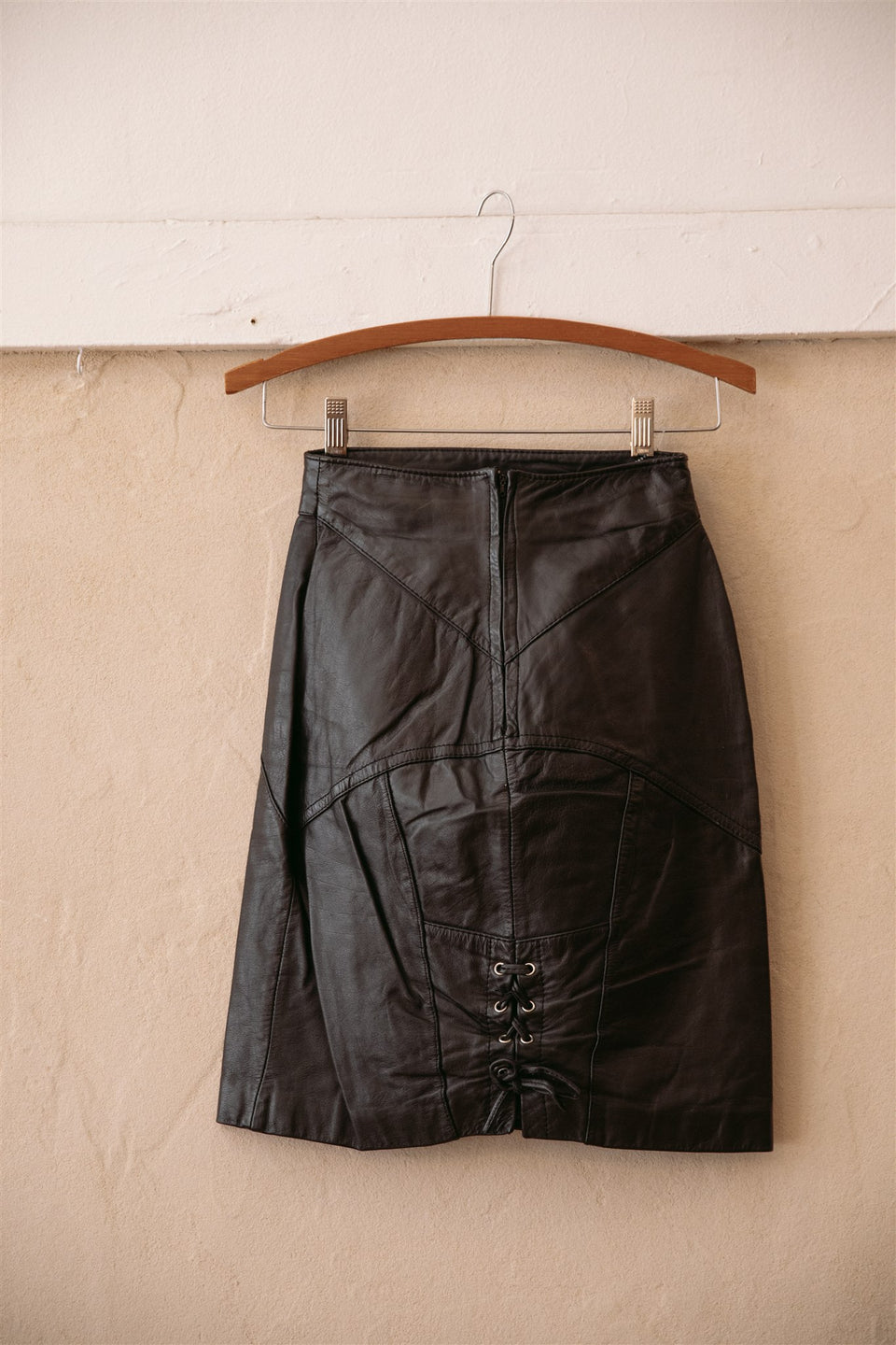 Leather studded skirt sexy black BZB